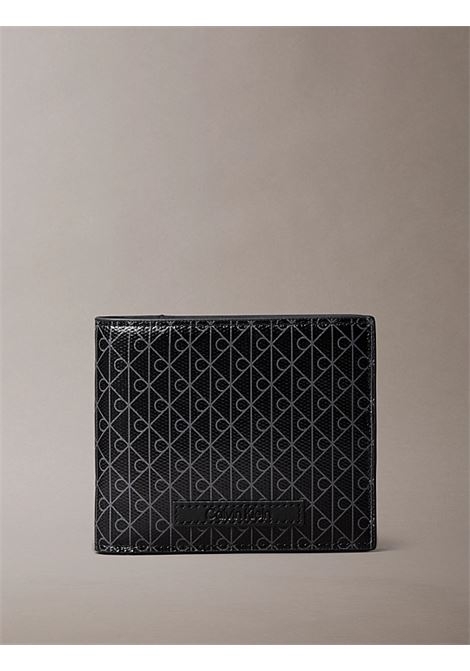 Portafoglio a libro con logo monogramma all-over e pochette portamonete